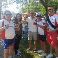 Plexxis cycling team enjoying refreshments